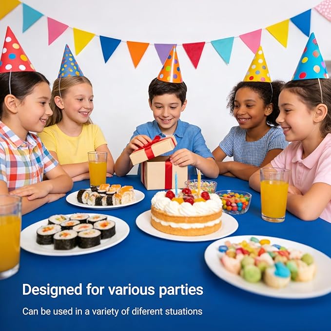 MRJ 3 Pack Royal Blue Plastic Tablecloths 54 x 108 Inch for Rectangle Tables Decorative Party Holiday Birthday Disposable Table Cloth