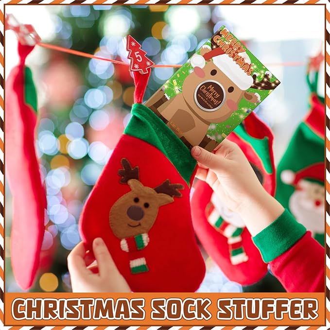 Leelosp 25 Pack Christmas Lip Balm Tins Cute Gifts Bulk Lip Balms Honey Flavor for Chapped Lips Holiday Party Favors Supplies Treat Goodie Bags Stuffers Small Gifts