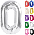 Silver Number 0 Balloon 40 Inch, 0 Balloon Numberfor 10th 20th 30th 40th 50th 60th Birthday Decorations, Silver Party Supplies for Men Women