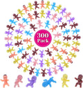selizo Mini Plastic Babies for Baby Shower, 300pcs Tiny Baby Figurines Mini Babies Bulk for Ice Cube Babies, Small King Cake Babies, My Water Broke Baby Shower Games (6 Colors)