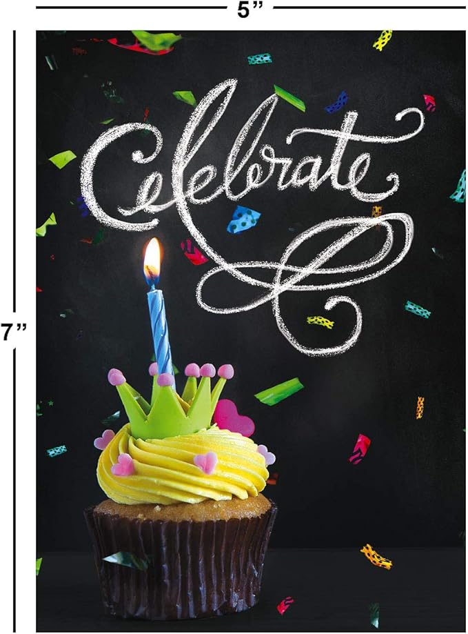 Current Bright Blackboard Birthday Greeting Card Value Pack – Set of 18 (9 Designs), Large 5 x 7 inches, Envelopes Included