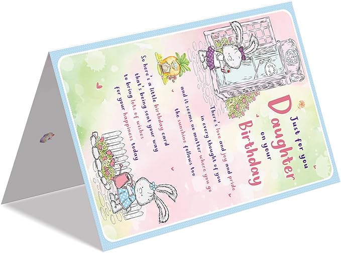 Daughter Birthday Card, Funny Birthday Card for Daughter from Mom Dad– 8x5.3 Inches, Double-Sided