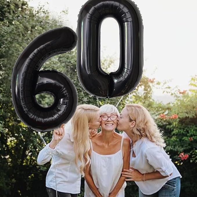 Number Balloons Black Party Balloon - Giant Number 10 Balloon, 40 Inch Large Balloon for Birthday Decorations, Black Party Supplies for Men Women