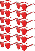 12/26/36 Pairs Rimless Heart Shaped Sunglasses Transparent Glasses Bulk Fun Sunglasses for Party Favors