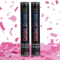 Gender Reveal Pink Confetti Cannon, DOUKEE Baby Shower Pink only Biodegradable Confetti Poppers for Girl Baby Reveal Party - 2 Set