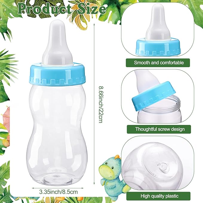 Syhood Dinosaur Baby Shower Game Guess How Many Pacifiers Games Sign 50 Small Guessing 20 HB Pencils 750 ml Milk Bottle 400 Acrylic Pacifiers Decorations Guests Gender Reveal Party Favors