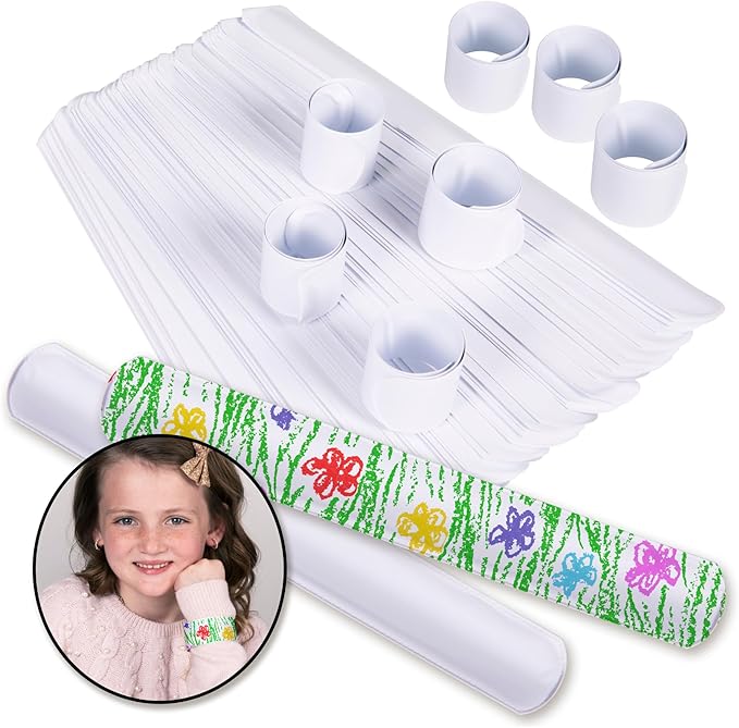 Giraffe 50 Pack White Slap Bracelets for Kids - Easter Eggs Fillers for Goody Bag - Easter Eggs Stuffers Bulk - Easters Basket Stuffers for kids Party Favors