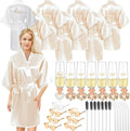 Panitay 42 Pcs Bridal Robes Sets Bride Robes Bridesmaids Proposal Gift Heart Sunglasses Champagne Flutes for Wedding Party