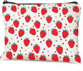 GRITOSE Cute Makeup Bag Strawberry Cosmetic Bag Summer Workday Toiletry Bags Accessories for Women Girls Friends Sisters Coworkers,Aesthetic Makeup Pouch with Zipper