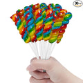 30pk Rainbow Twisty Lollipops Individually Wrapped Multi Fruit- Rainbow Swirl Suckers - Carnival & Circus Swirl Lollipops Individually Wrapped For Party Favors