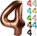 Coffee Brown Number 4 Balloon 40 Inch, 4 Balloon Number, 4th Birthday Decorations, Coffee Brown Party Supplies for Boys Girls