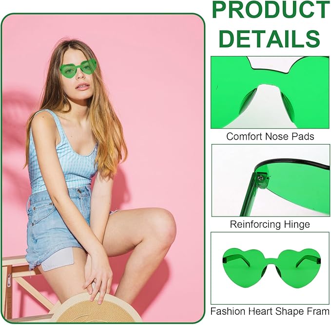 Heart Sunglasses 12/18/24 Pcs Heart Shaped Glasses for Women Cute Funny Party Glasses Party Favors Accessories