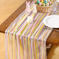 Socomi 3pcs Fall Stripe Cheesecloth Table Runner Gauze 120 Inch Rustic Boho Cheese Cloth Runner for Wedding Party Baby Bridal Shower Centerpiece Decoration Holiday Home Decorations