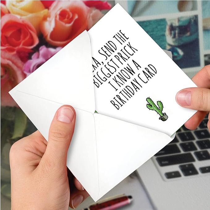 NobleWorks Hilarious Birthday Greeting Card with 5 x 7 Inch Envelope (1 Card) BdayBiggest Prick C10282BDG