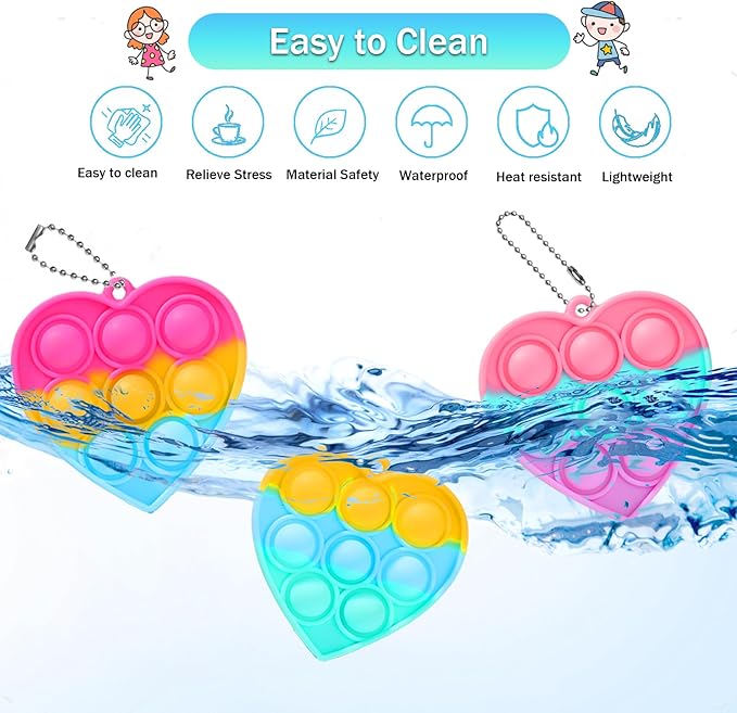 57PCS Kids Party Favors Fidget Toys Bulk Its Birthday Party Favors for Toddlers Adult, Small Classroom Prizes Box Fidgets Toys for Kids, Goodie Bag Stuffers, Treasure Chest, Pop Fidget Keychain