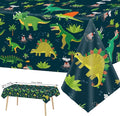 Tevxj 3 Pieces Dinosaur Plastic Tablecloth Dinosaur Birthday Party Plastic Table Covers for Boy Birthday Baby Shower Party Decorations Supplies 54X108inch