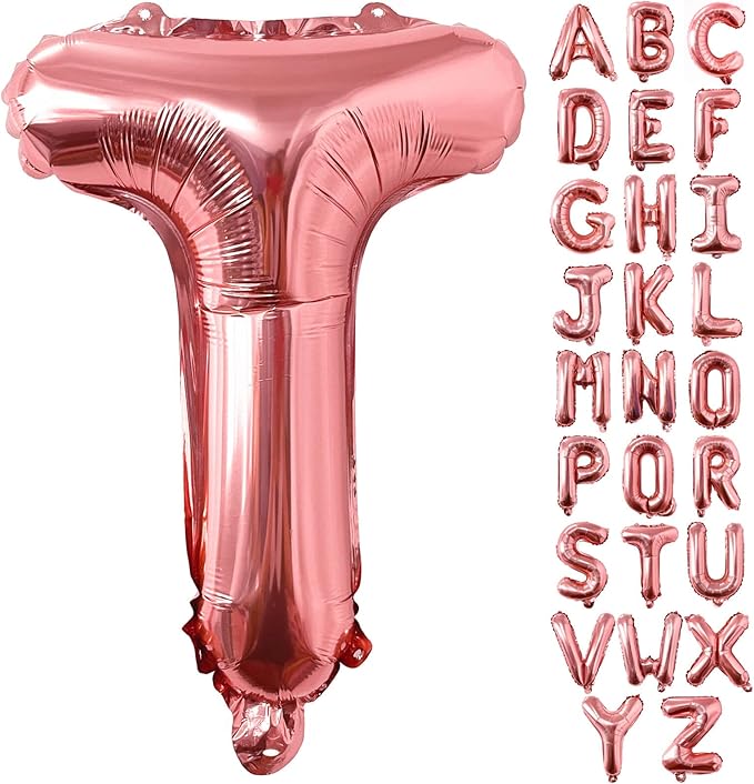 Lovoir 40 Inch Large Rose Gold Letter T Balloons Big Size Jumbo Mylar Foil Helium Balloon for Birthday Party Celebration Decorations Alphabet Rose Gold T