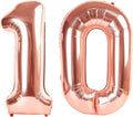 Rose Gold Number 10 Balloon 40 inch, 10 Number Balloons, 10th Birthday Decorations for Girls Boys, 10 Year Old Rose Gold Party Supplies