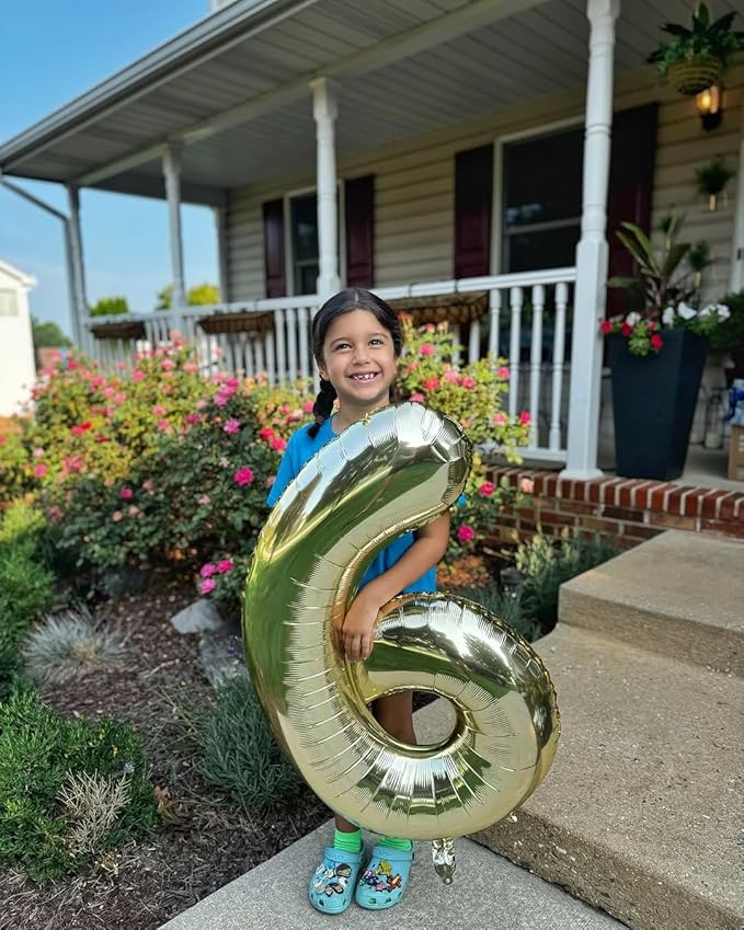 40 Inch Champagne Gold Number 4 Balloon, Giant 4 Number Balloons for 4th Birthday Decorations, Party Supplies for Baby Boy Girl, Champagne Gold Party Decor
