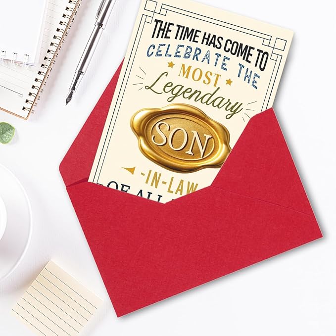 Birthday Card for Son in Law,Happy Son In Law Birthday Card Gift for Him Men