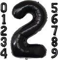 Number Balloons Black Party Balloon - Giant Number 2 Balloon, 40 Inch Large Balloon for Birthday Decorations, Black Party Supplies for Men Women