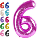 2026 Rosy Purple 40 Inch Mylar Foil Number 6 Balloon, Birthday Balloons for 6 16 Boy Girl Party Decorations Supplies,Rosy Purple Big Helium Balloon Numbers for 26 36 46 60 Men Women Anniversary