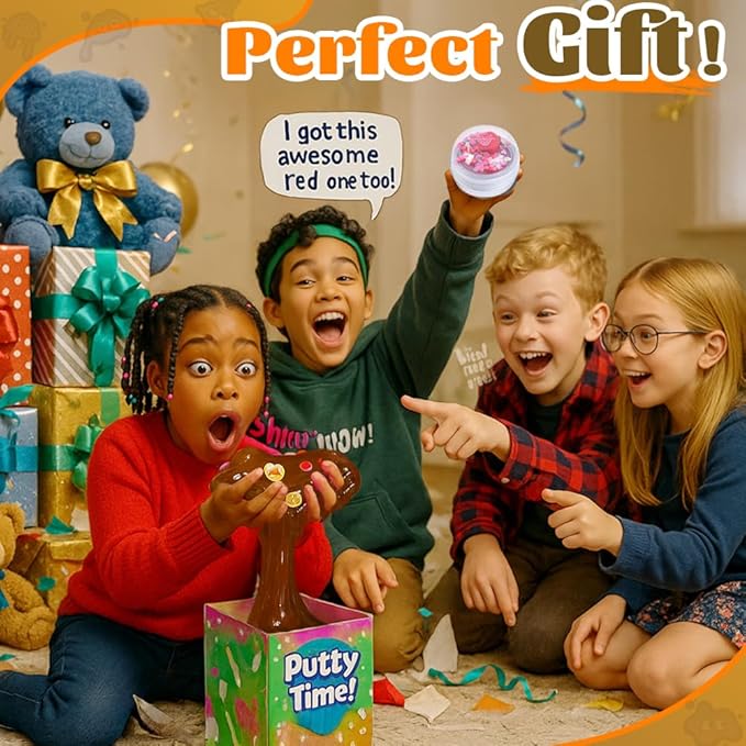 WATERELF 2PC Scented Putty Multi-Color, Stress Relief Scented Putty for Kids Boys Girls Adults, Non-Sticky Fidget Toy - 1.6 Oz*2 - SP001#-Banana/Chocolate