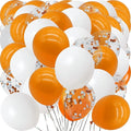 Orange and White Balloons with Confetti Balloons 12 inch Latex Balloons 80 Pcs for Wedding Birthday Baby Shower Patriotic Themed Party Decorations