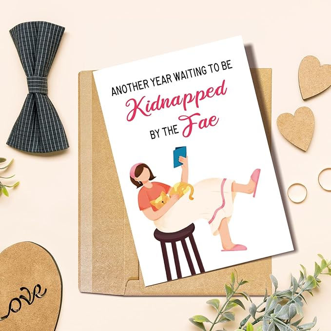 Funny Book Birthday Card for Women, Fancy Bookworm Birthday Card for Female Friend, Happy Birthday Card for Sister, Kidnapped by The Fae Card