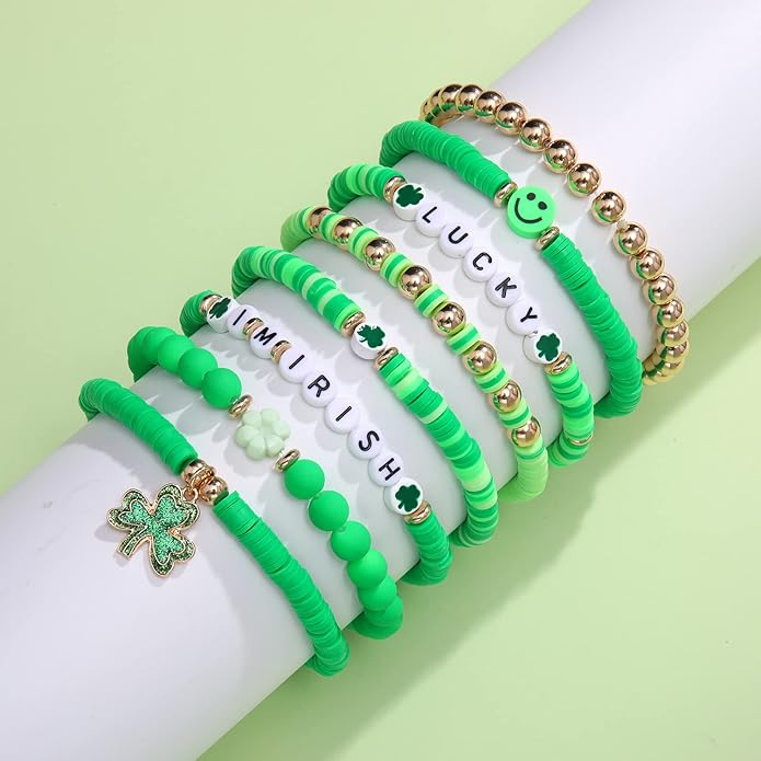Surfer Heishi Bracelets for Women Stackable Rainbow Vinyl Disc Clay Beaded Stretch Bracelets Elastic Layering Friendship Bracelets Boho Summer Beach Jewelry