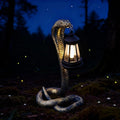 Solar Garden Outdoor Statues Snake with Solar Lights Outdoor Chrismtas Decorations - Lawn Decor Snake Statue for Patio, Balcony, Yard Ornament - Unique Housewarming Gifts（11.22" Brass Color