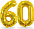 60th Birthday Balloons Gold for Women, 40 Inch Giant Mylar Foil Number 60 Balloons Self Inflating, Gold Digit 6 & 0 Helium Balloons for Men 60th Anniversary Party Decorations Supplies