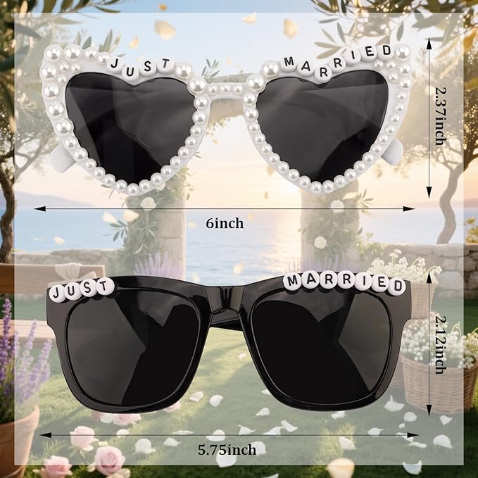 Just Married Decorations Sunglasses for Just Married Wedding Party Decorations