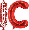 40 Inch Red Letter C Balloons, DIY Phrase Foil Alphabet Letter C Balloons DIY Word C Banner for Birthday Anniversary Celebration Graduation Party Supplies Decoration