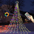Christmas Decoration Lights, Outdoor Christmas String Lights 320 LED 11.5 Ft Waterfall Tree Light with Big Star Topper 8 Light Modes for Xmas New Year Holiday Garden Yard Indoor Outdoor Decor