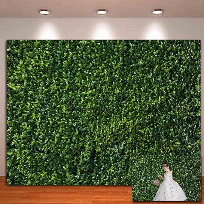 Nature Spring 3D Green Leaves Theme Photo Background Wedding Birthday Party Newborn Baby Shower Photography Backdrops Zoo Decor Shoot Props Bannner (5x3 FT)