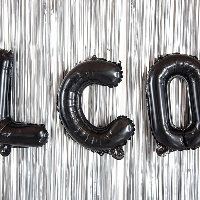 Restaurantware-Balloonify 16 Inch Letter Balloon, 1 Alphabet Party Balloon - Letter C, Self-Sealing, Black Foil Mylar Finish, Hanging Loop, Decoration For Birthday, Wedding, Or Graduation