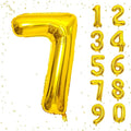 16 In Gold Large Numbers Balloons 0-9, Self Inflating Number 7 Balloons for Boys Girls, Big Gold Digit 7 Balloons for Women Men Birthday Party Anniversary Wedding Supplies Decorations