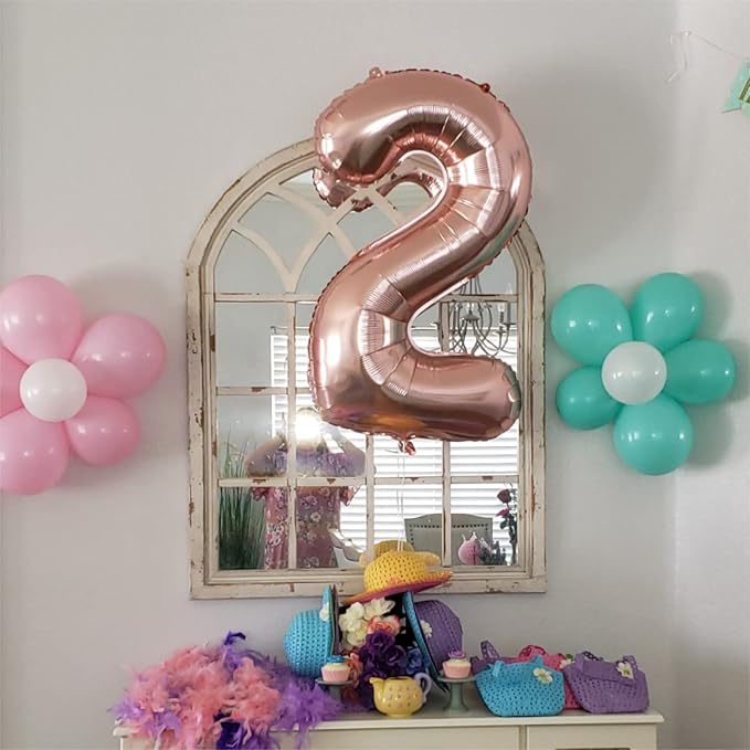 Rose Gold 21st Birthday Balloons for Her, 40In Rose Gold Mylar Foil Number 21 Balloons for Girls, Birthday Party Balloons Numbers 2 and 1 for Women 12th 21st Anniversary Decorations Supplies