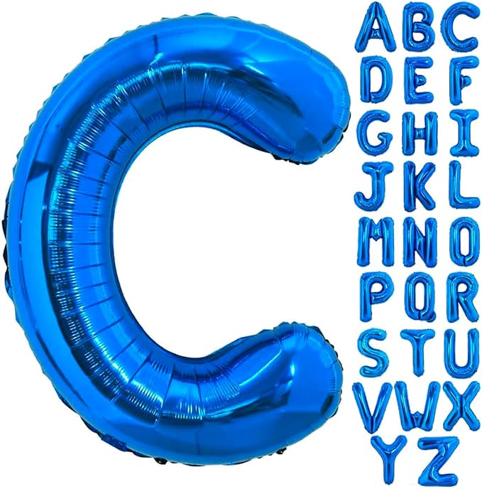 40 Inch Blue Letter C Balloons Alphabet C Letter Balloons Foil Mylar Big Letter Balloons for Birthday Party Anniversary New Year Graduation Wedding Decorations