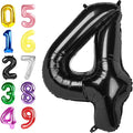 Balloon Numbers 40 Inch Foil 4 Balloons for Birthday Party Decoration, Black Number 4 Ballon for 4, 14, 24, 40 Celebration, Birthday, Christmas, Anniversary Decor