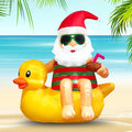 4.5FT Christmas Inflatable Outdoor Decoration Santa on Duck Inflatable Christmas Decoration Cute Blow Up Duck Santa Claus Inflatable with LED Lights for Yard Garden Lawn Xtmas Party Decor