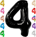 KatchOn, Black Number 4 Balloons - Giant, 40 Inch | Black 4 Balloon Number, 4th Birthday Decorations Boy | 4 Year Old Balloon, 4th Birthday Decorations for Boys | Spooky Birthday Party decorations