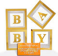 Ledido 2026 Graduation Balloon Boxes Decorations, 4 Pieces Gold Clear Grad Balloon boxes with Letters, Class of 2026 Graduation Party Supplies for College, High School, Prom, Birthday, Baby Shower