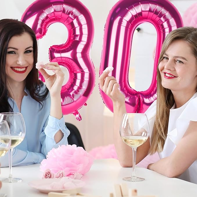 Number 0 Balloons 40 Inch Large Helium Foil Mylar Balloons For Birthdays Party Decorations/Wedding/Anniversary/Graduations/Baby Shower (Rose red)