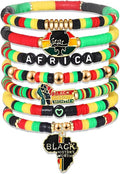 Surfer Heishi Bracelets for Women Stackable Rainbow Vinyl Disc Clay Beaded Stretch Bracelets Elastic Layering Friendship Bracelets Boho Summer Beach Jewelry