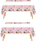 Jlemon 2pcs Pink Cat Tablecloth Cute Anime Themed Party Supplies Tablecover Perfect for Birthday Celebration and Party Decorations (70x42.9 inch) (Snowcat)