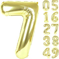 Champagne Gold Number 7 Birthday Balloon 40 Inch, Digital Balloons for 7 17 27 70 77 Party Celebration Decorations Supplies,Light Gold Mylar Foil Numbers Balloon for Seven Wedding Anniversary