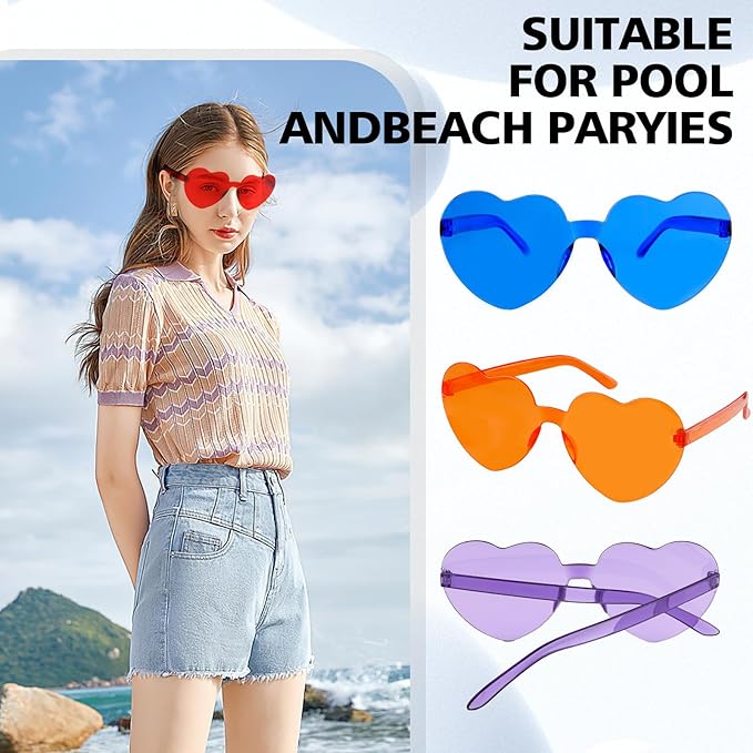 Heart Sunglasses Heart Shaped Glasses Bulk Valentines Halloween Bachelorette Party Decorations Glasses Women Men