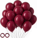 105pcs Burgundy Balloons 12inch Maroon Party Latex Balloons for Birthday, Graduation, Baby Shower,Wedding, Anniversary Valentines Party Decorations